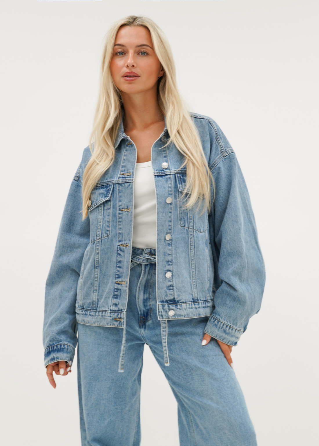 Oversized denim jacket classic blue (tall)