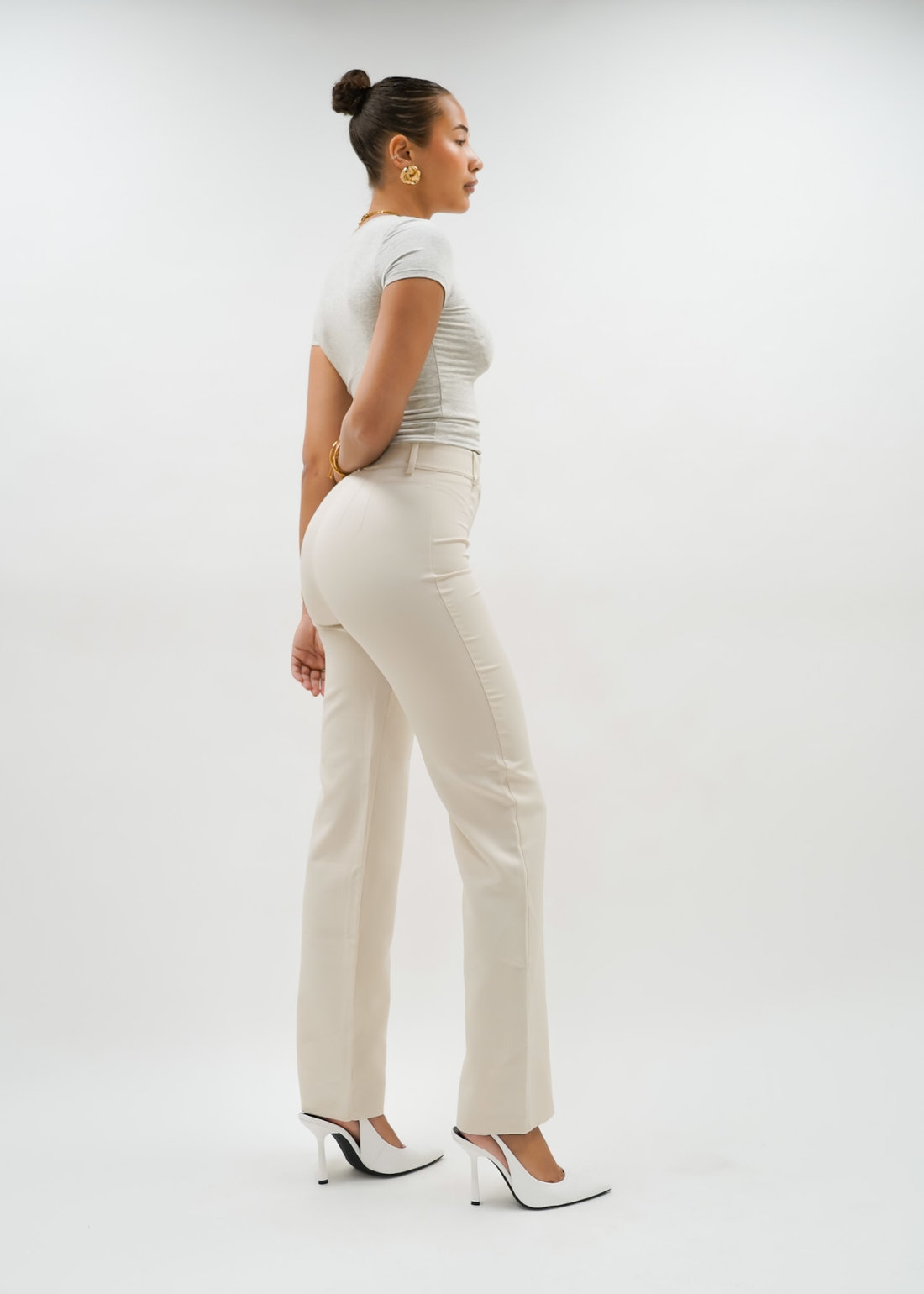 Straight leg pants classic crème (tall)